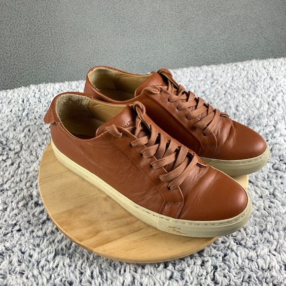 Collegium Classic Pillar Sneakers Mens EU 41 US 8 Cognac Italian Leather Low-Top - Picture 1 of 15